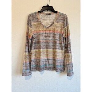 Prana Women's Lottie Pullover Lightweight Burnout Tee Shirt Colorful Thin XL